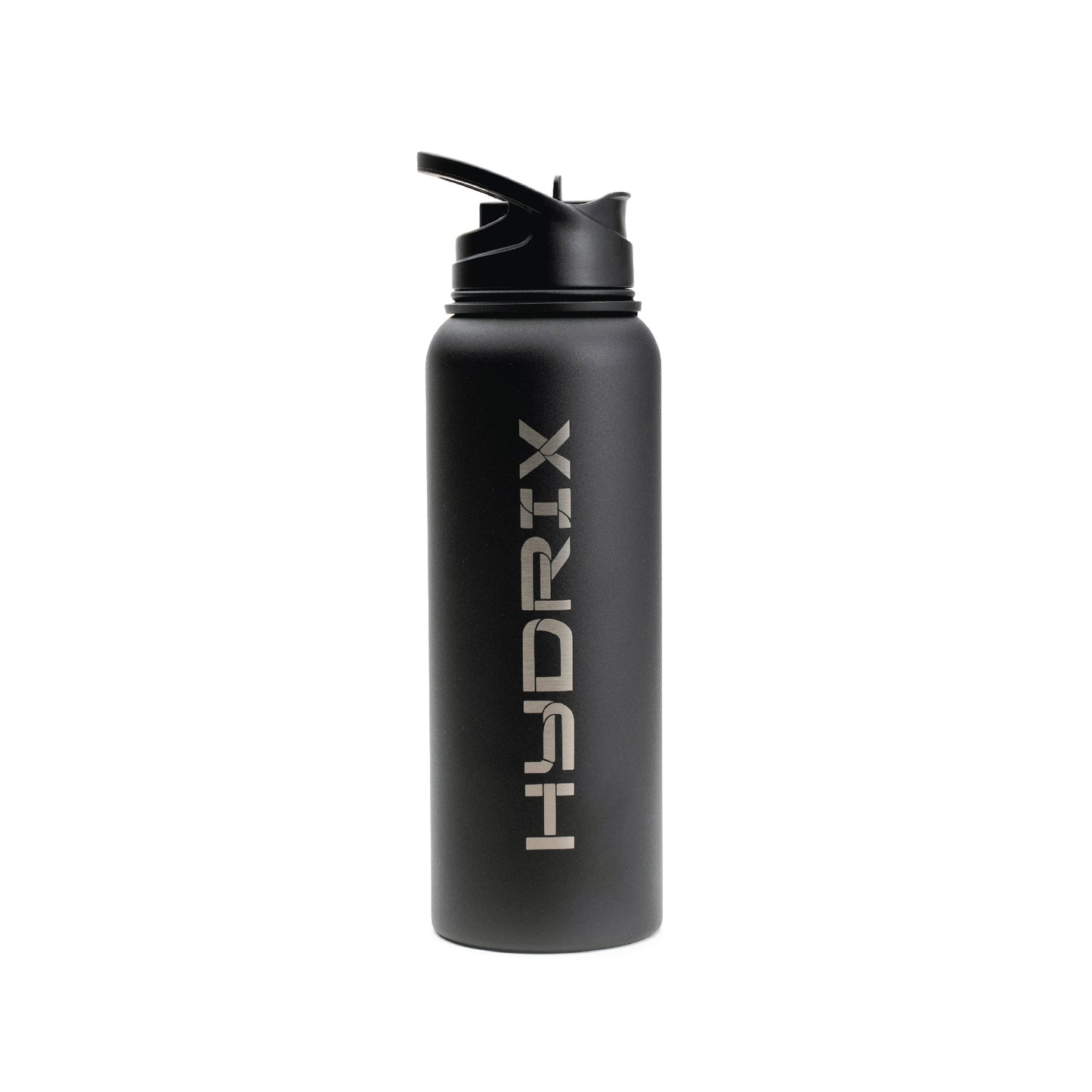 Hydrix Dark Matter 1.2L black stainless steel bottle – sleek for office, gym, or commute in Dubai
